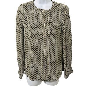 Reiss round neck Long sleeve blouse 100%  viscose size 4    A323